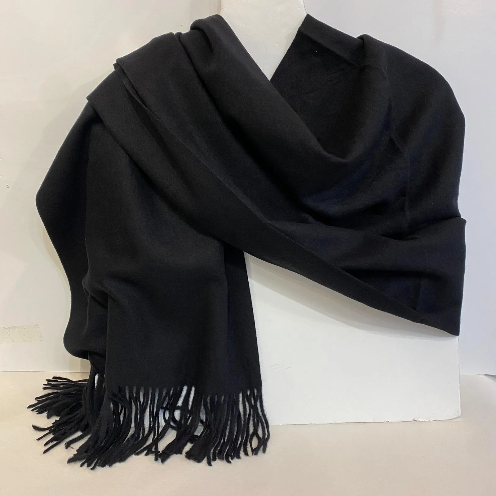 Adele- Cashmere Wool Blend Scarf - Black