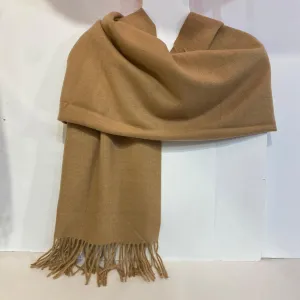 Adele - Cashmere Wool Blend Scarf - Tan