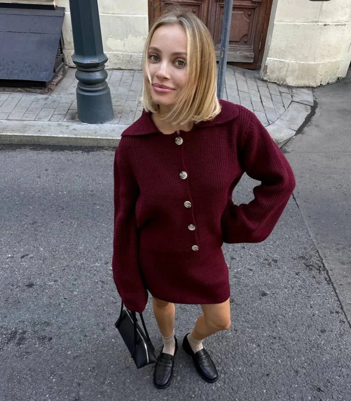 Advbridge Elegant Fashion Knitted Skirts Sets Women Single Breasted Sweater Cardigan and Mini Skirts Winter Casual 2 Piece Set 2024 Solid