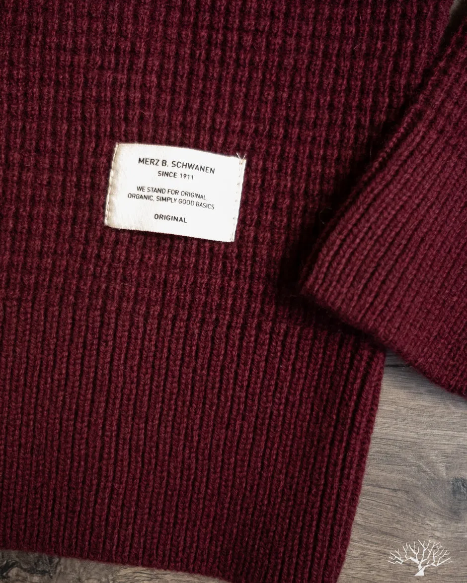 BLADE02 Merino Wool-Cashmere Waffle Pullover - Burgundy