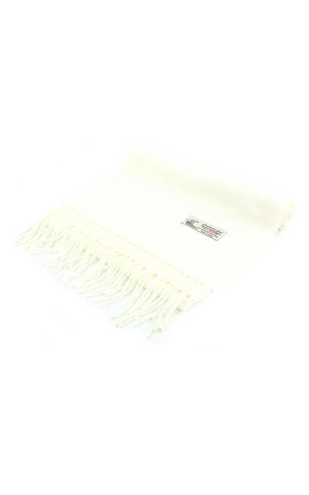 CM19-11 Off-White Solid Colors Cashmere Feel Scarf 12-pack