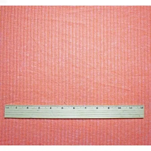 Coral Orange Brushed 5x3 Ribbed Knit Fabric