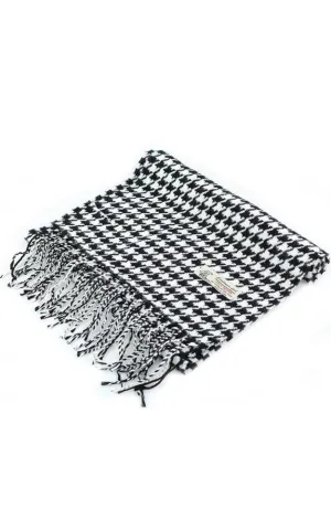 DBS026-01 Houndstooth Pattern Cashmere Feel scarves 12pcs Pack