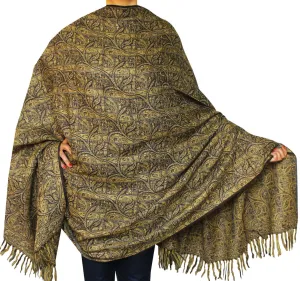 Jamawar Indian Scarves Wraps Womens Wool Shawl (82 x 42 inches)