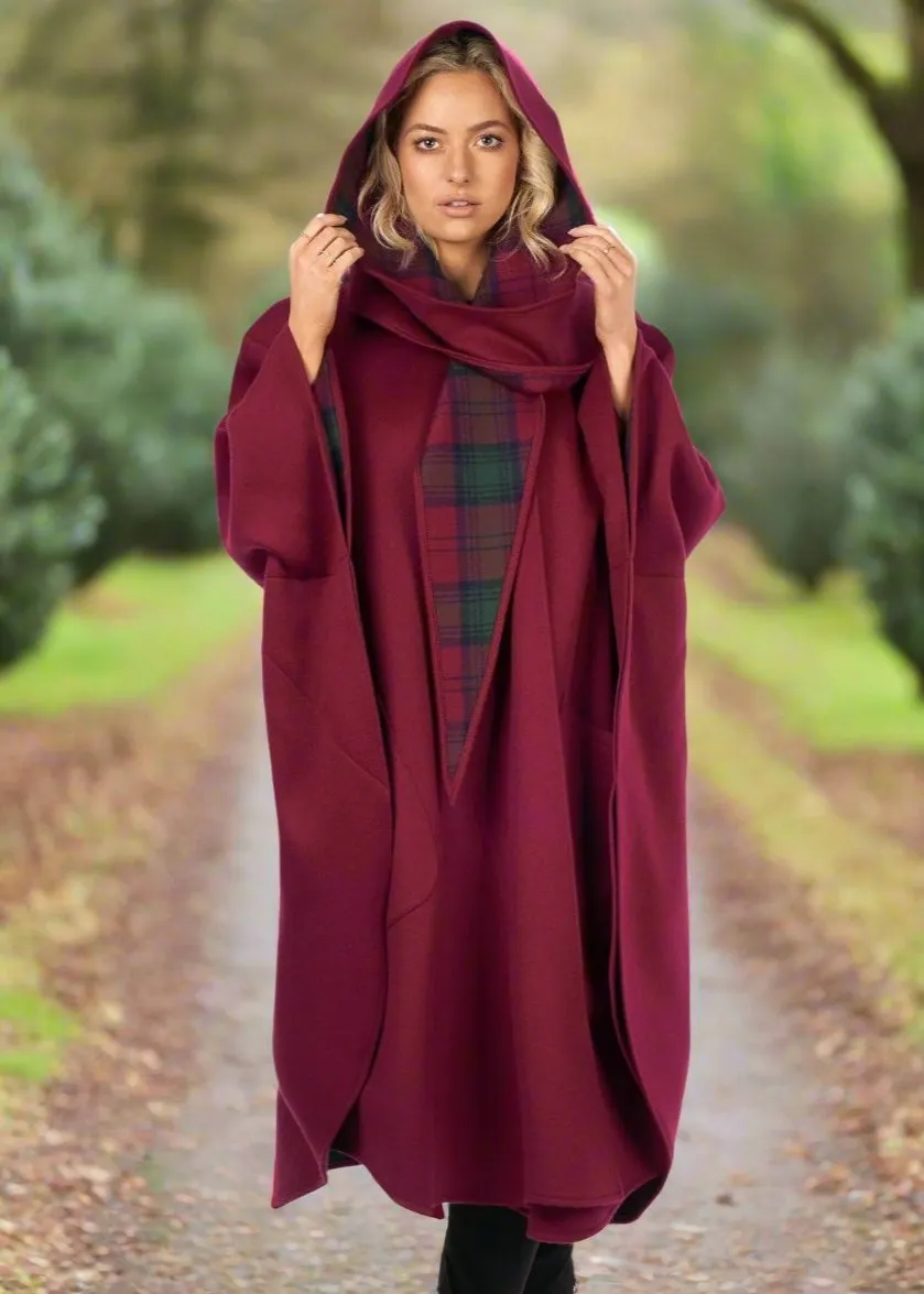 Jimmy Hourihan Claret Wool Walking Cape