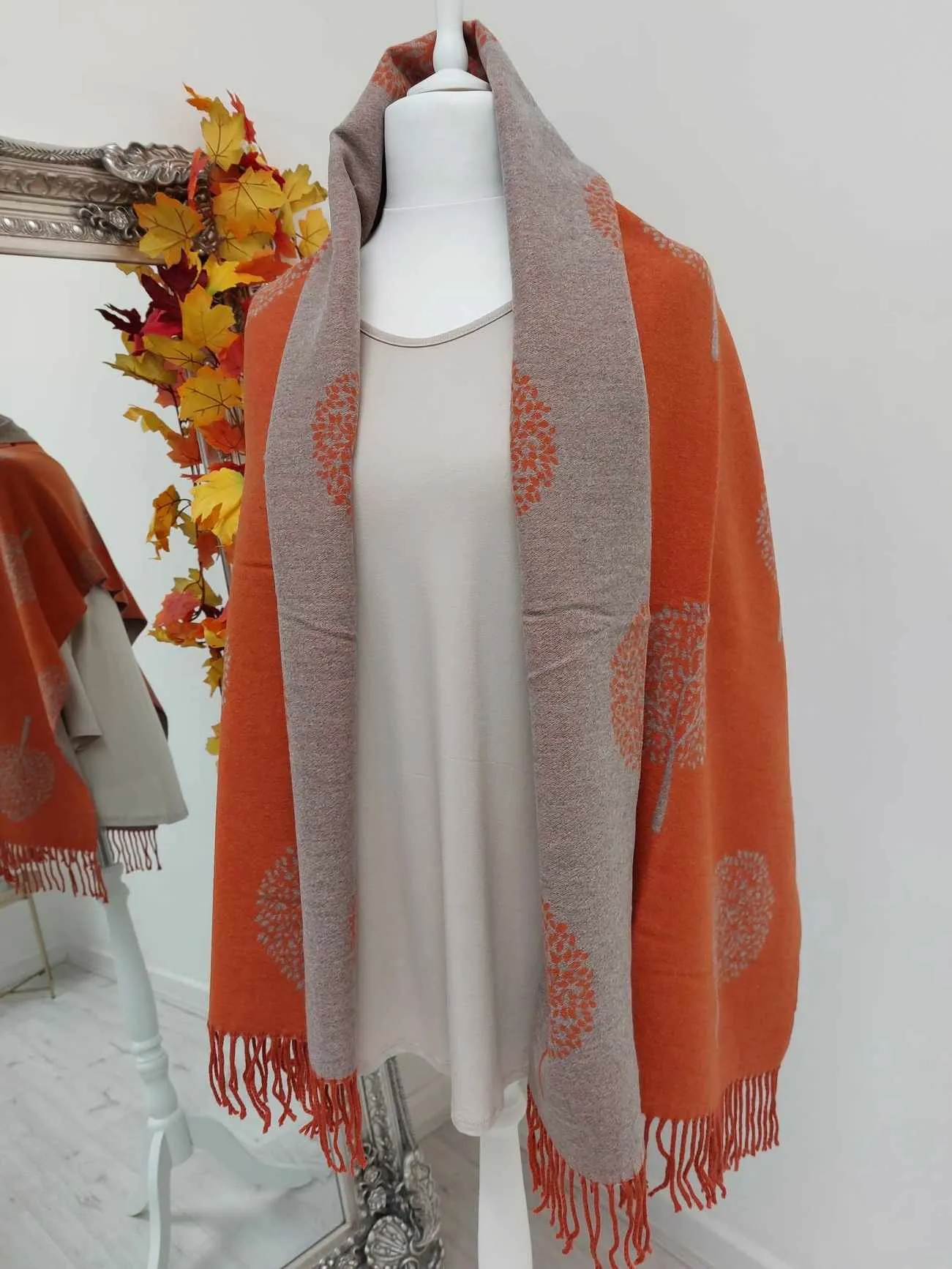 Kensington Cashmere Tree of Life Tassel Scarf - Choose your colour