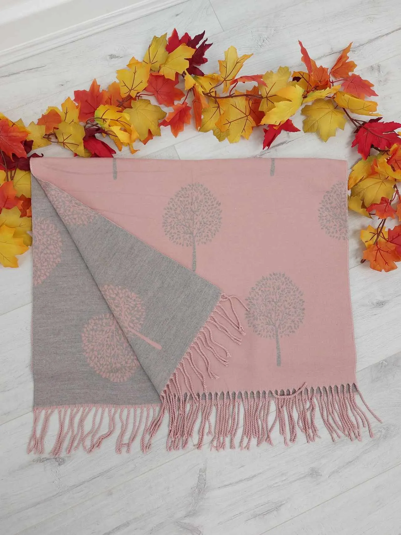 Kensington Cashmere Tree of Life Tassel Scarf - Choose your colour