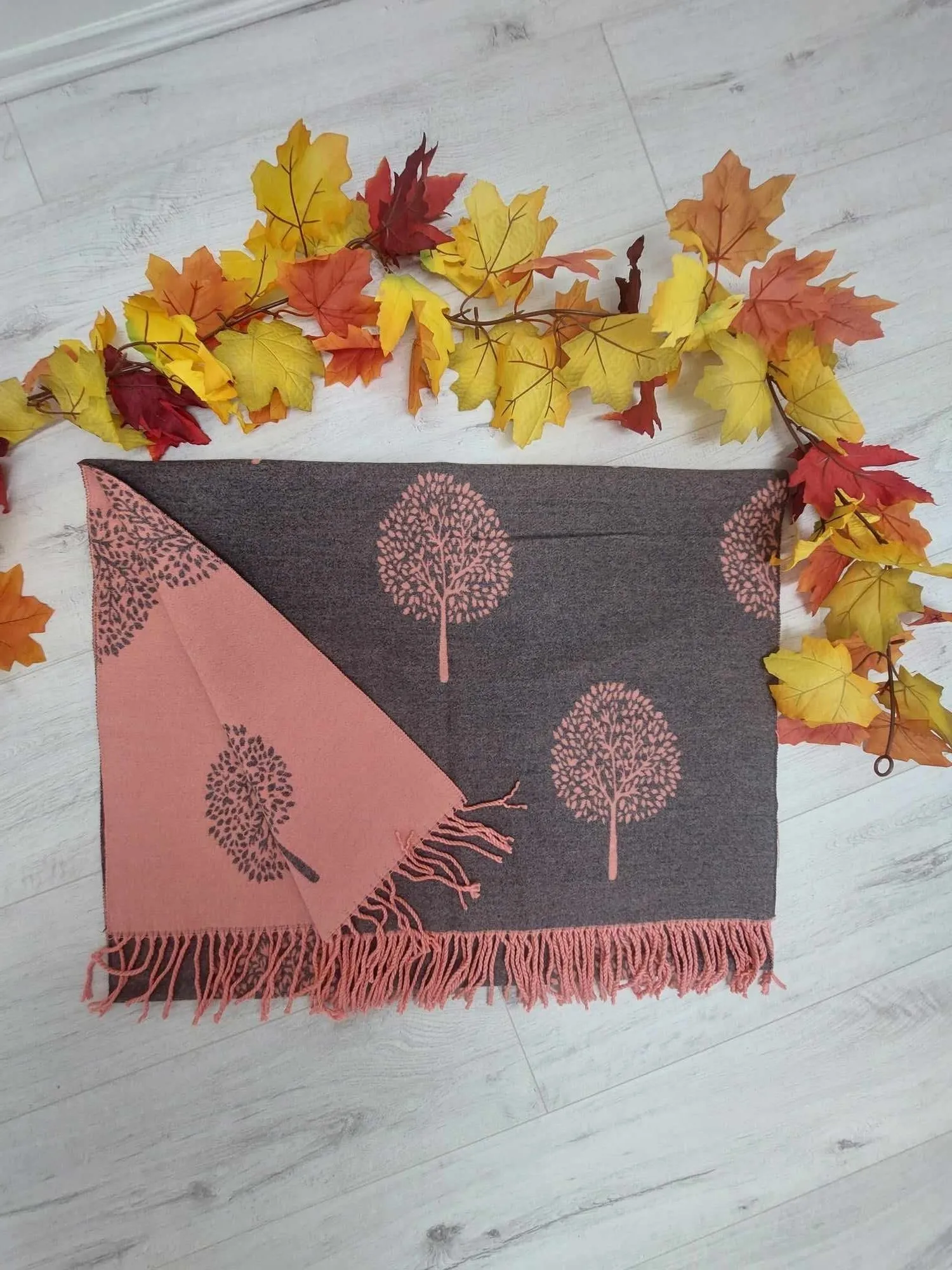 Kensington Cashmere Tree of Life Tassel Scarf - Choose your colour