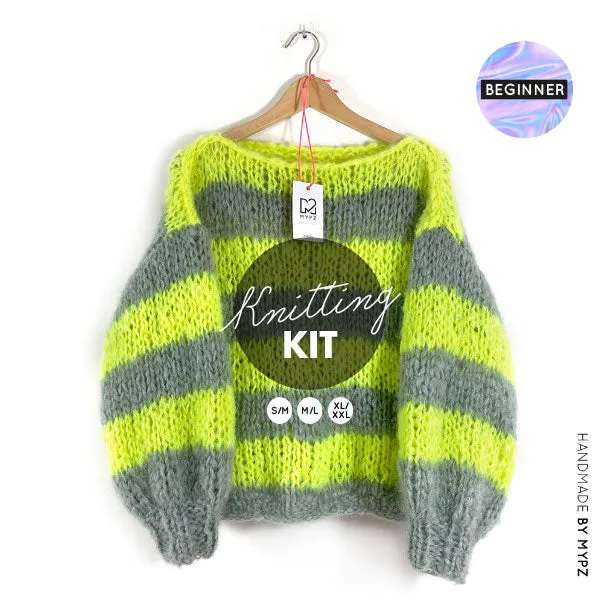 Knitting Kit – MYPZ Basic Chunky Pullover NEON – Beginner (ENG-NL-DE)