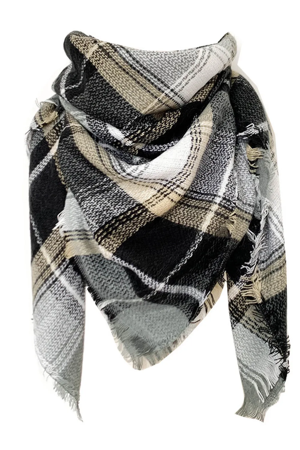 Luxury Plaid Scarf - Soft Faux Cashmere Wrap