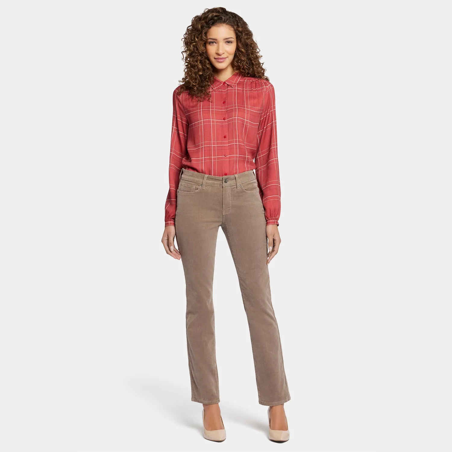 Marilyn Straight Pants In Petite - Saddlewood