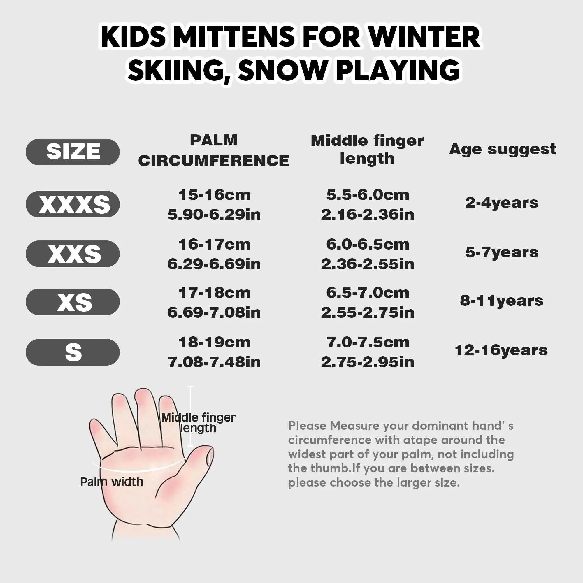 MCTi Unisex Kids Sherpa Fleece Ski Glove Liner |  Winter Inner Gloves