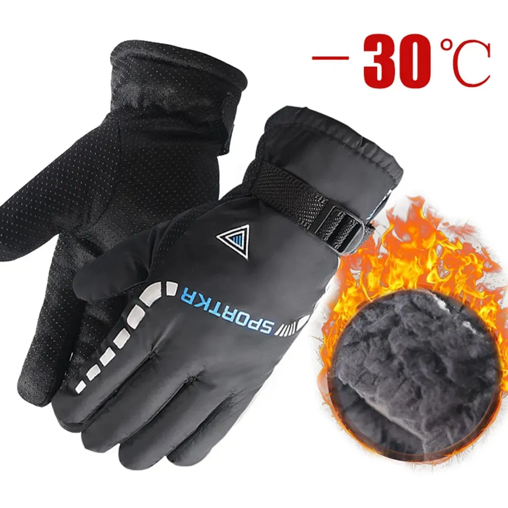 Men Women Water Protective Internal Fleece Winter Warm Gloves Motorcycle Riding Gloves Ski Gloves Cotton Gloves