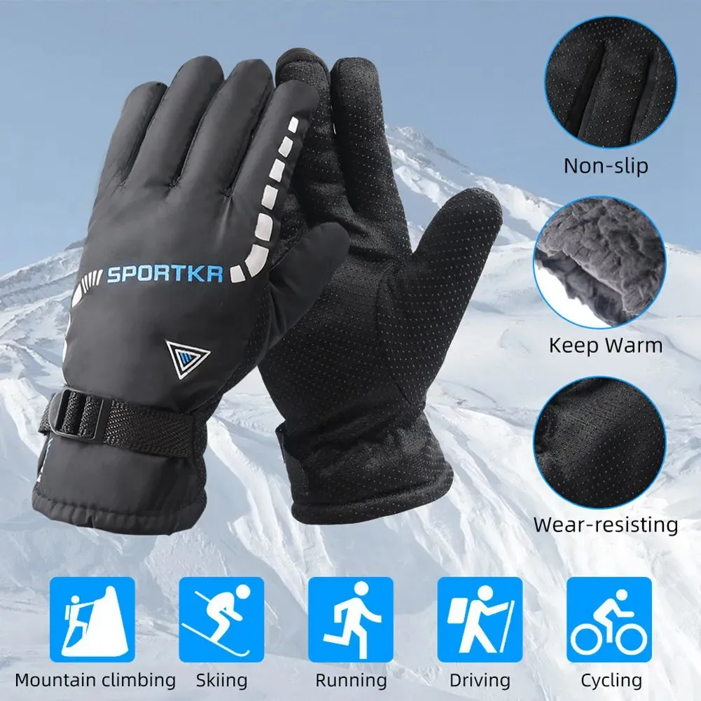 Men Women Water Protective Internal Fleece Winter Warm Gloves Motorcycle Riding Gloves Ski Gloves Cotton Gloves