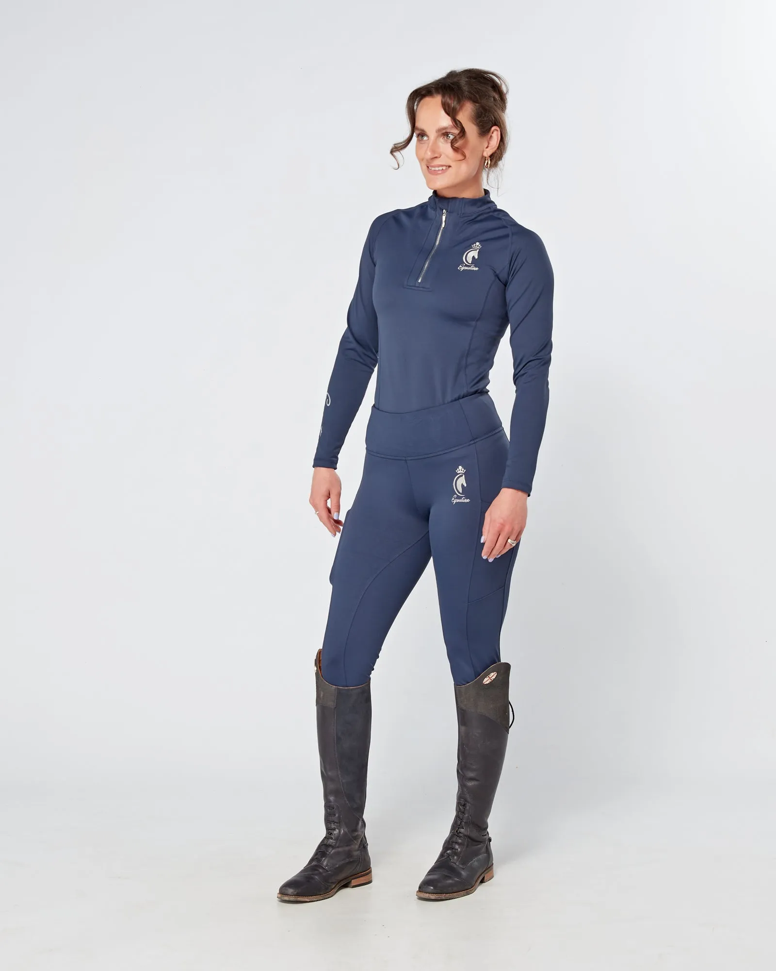 Navy Horse Riding Tights / Leggings with pockets  - MIDNIGHT NAVY