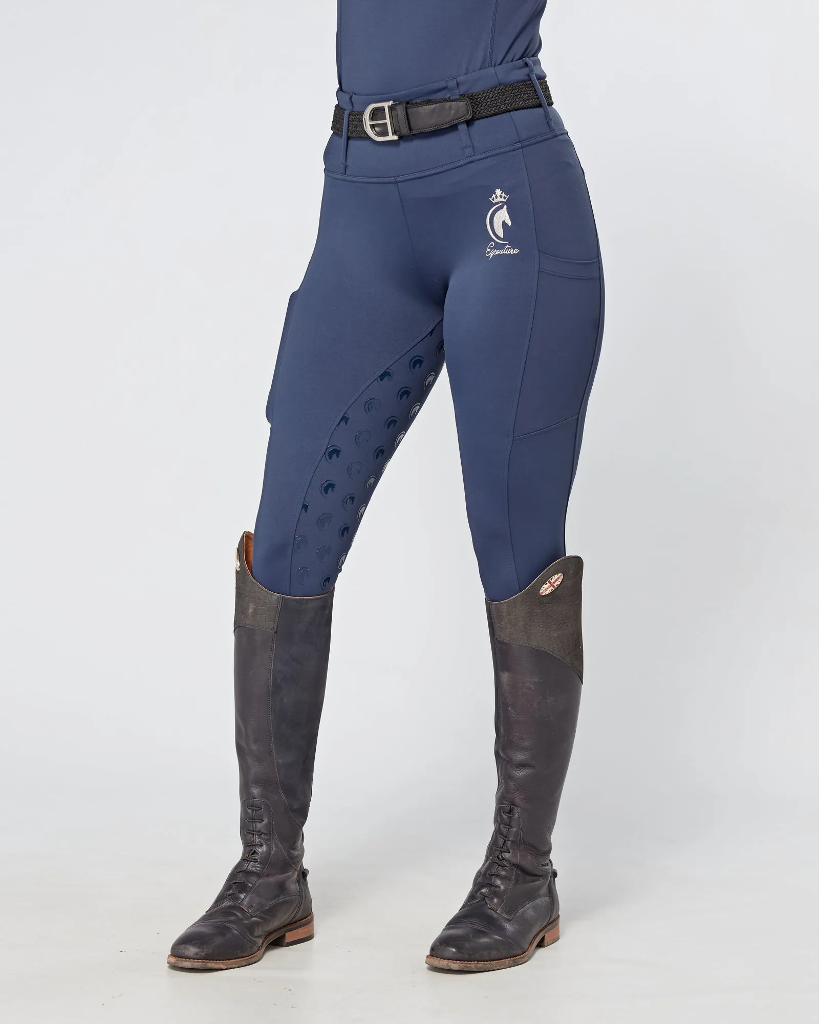 Navy Horse Riding Tights / Leggings with pockets  - MIDNIGHT NAVY