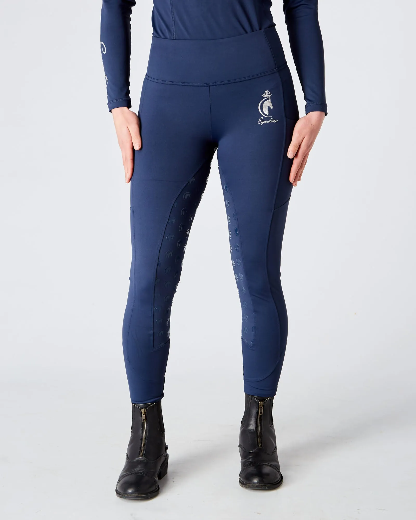 Navy Horse Riding Tights / Leggings with pockets  - MIDNIGHT NAVY