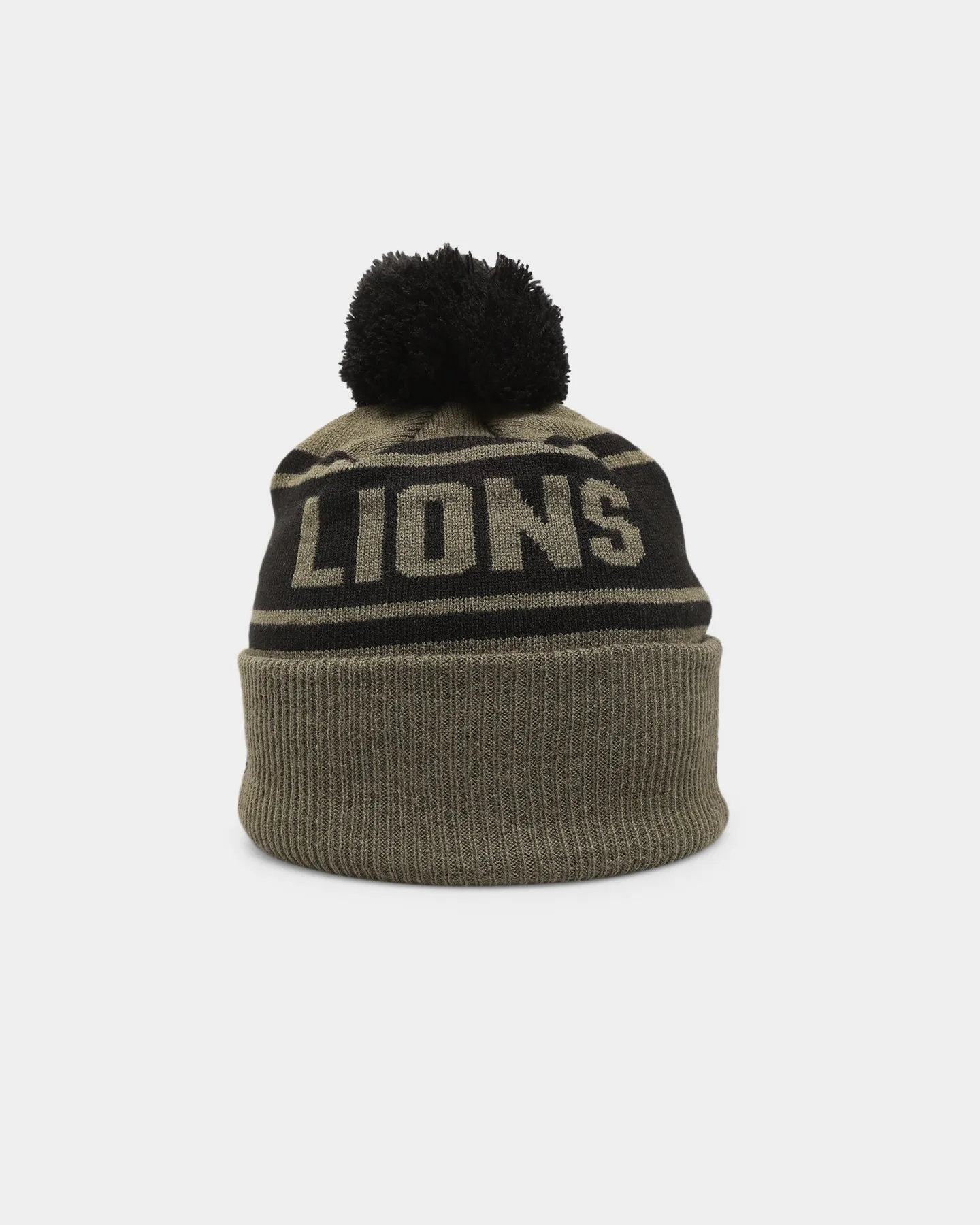 New Era Brisbane Lions 'AFL '22 Olive' Pom Knit Beanie Green