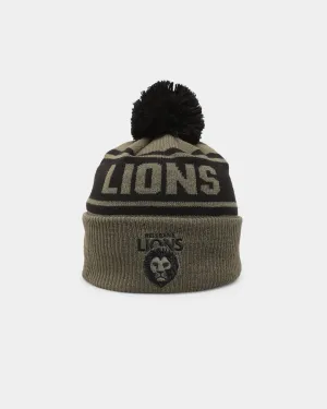 New Era Brisbane Lions 'AFL '22 Olive' Pom Knit Beanie Green