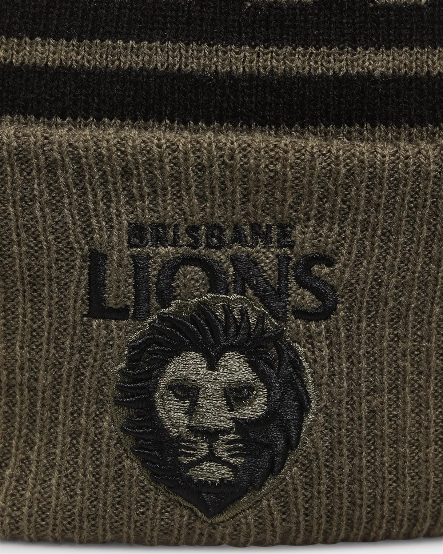 New Era Brisbane Lions 'AFL '22 Olive' Pom Knit Beanie Green