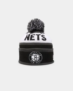 New Era Brooklyn Nets Pom Waffle Knit Beanie Original Team Colours