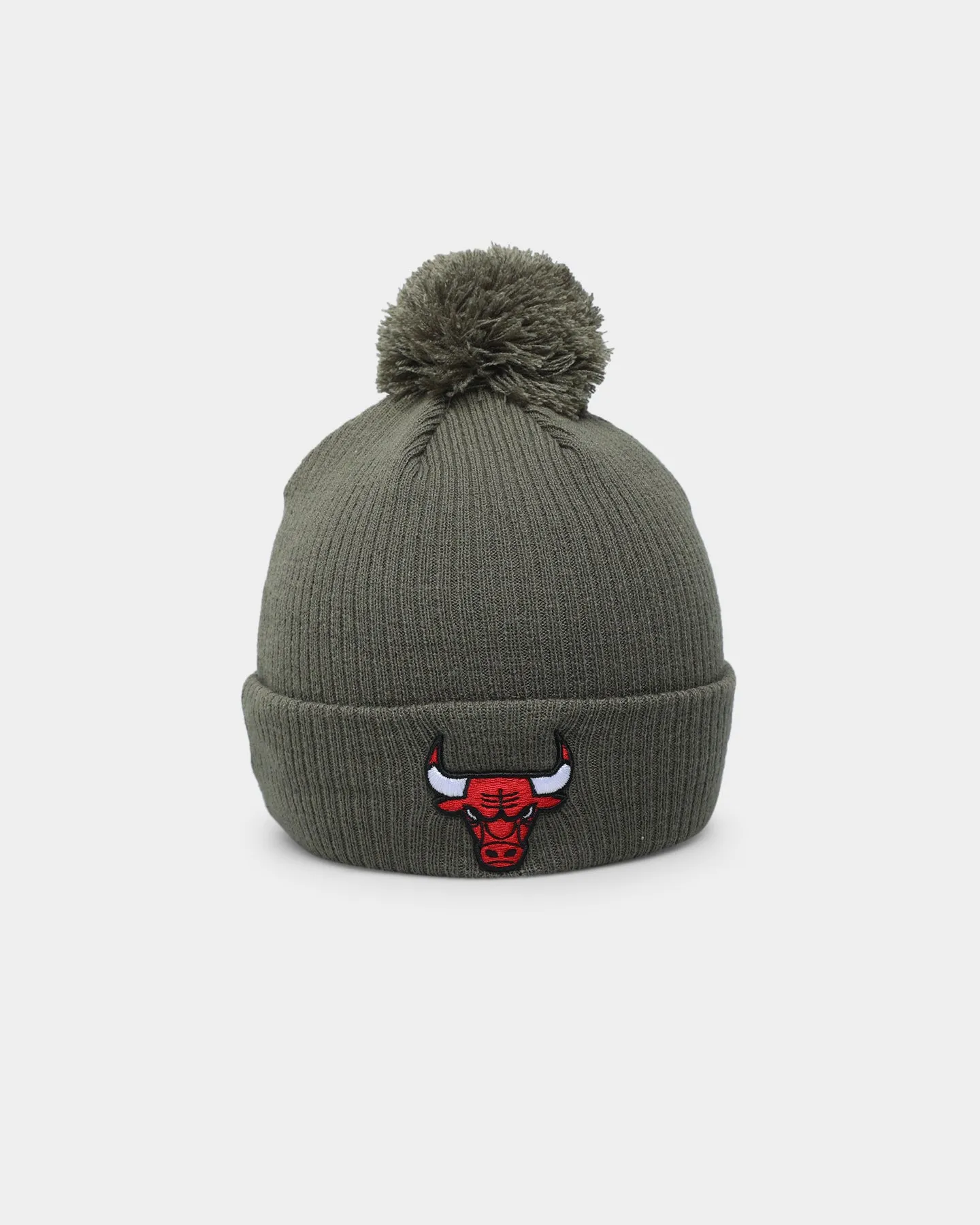 New Era Chicago Bulls Pom Knit Beanie Olive