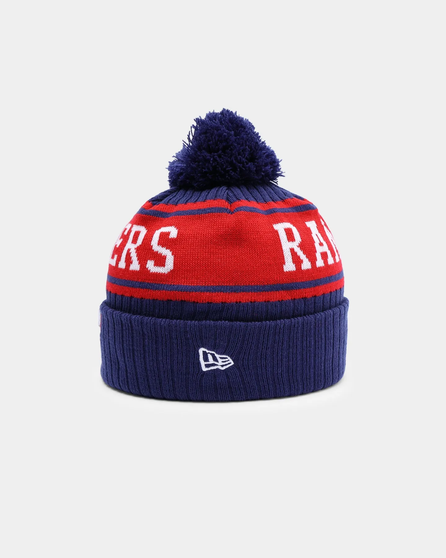 New Era Texas Rangers Team Stripe Script Pom Beanie Team