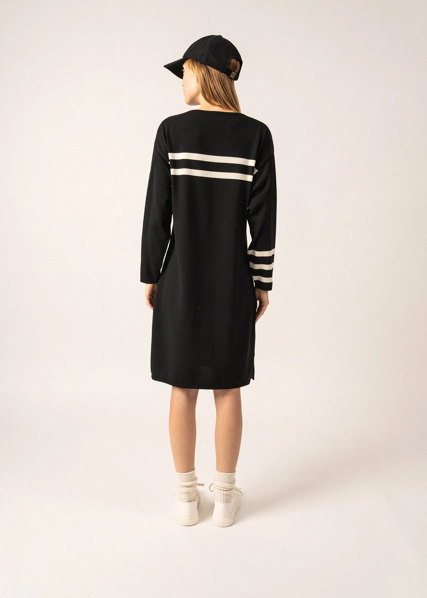 Nuage Striped Wool Dress - SAINT JAMES x Isabelle Ballu (NOIR/ECUME)