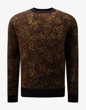 Saint Laurent Leopard Print Wool-Blend Sweater