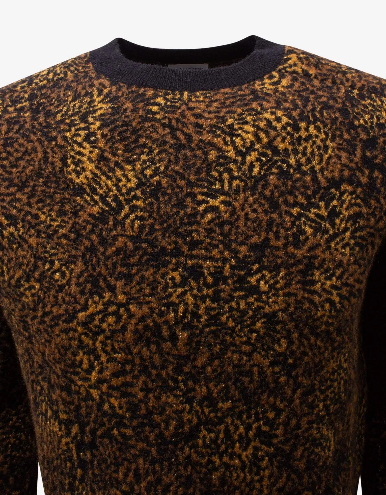 Saint Laurent Leopard Print Wool-Blend Sweater